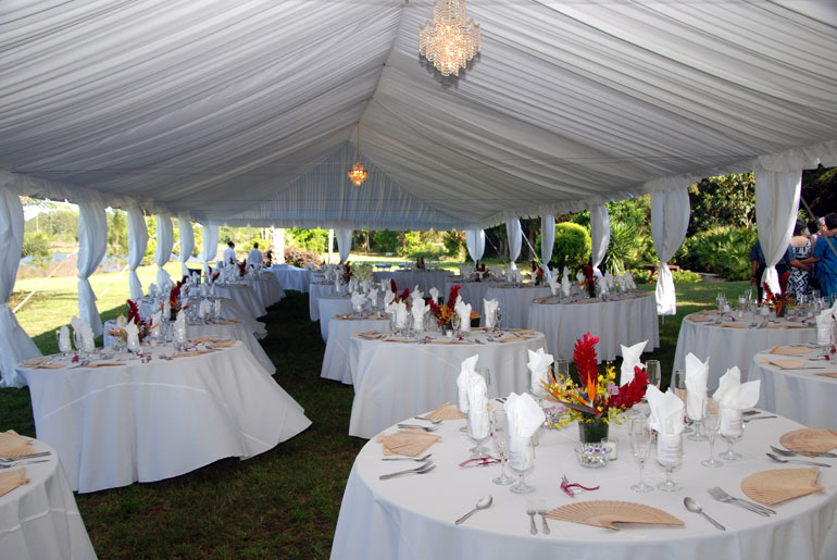 tent draping for a wedding